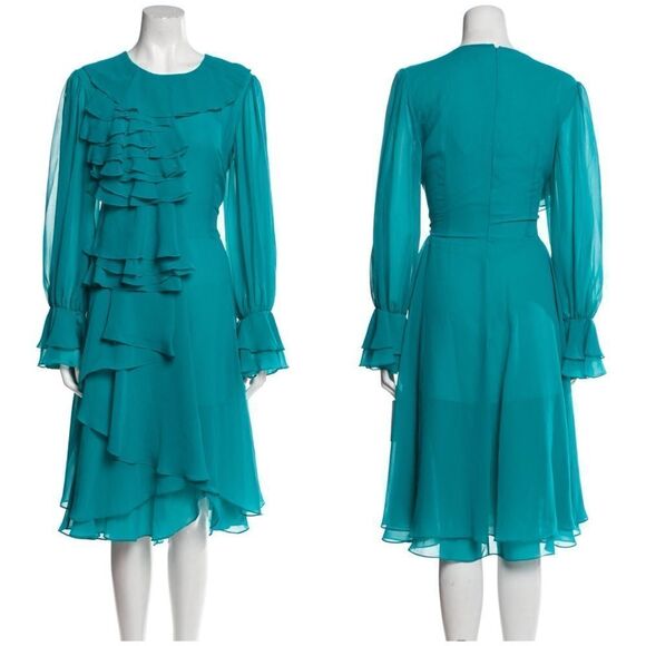 MIKAEL AGHAL Scoop Neck Midi Length Dress 0 - Picture 1 of 12